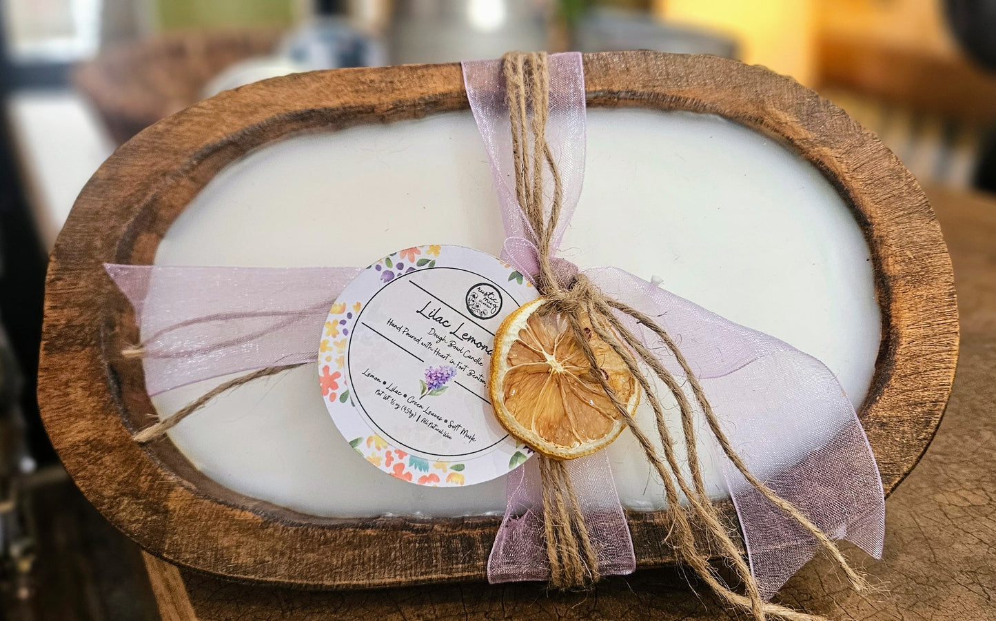 Oval Dough Bowl Candle