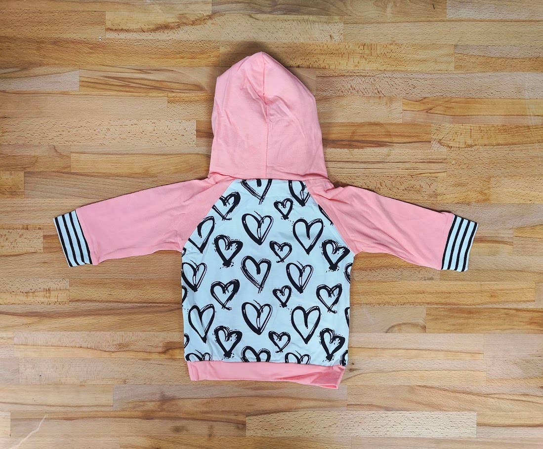 Toddler Heart Hooded Pink Sweatshirt & Pants