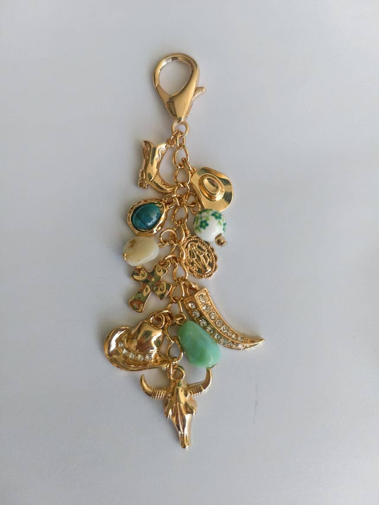 Western Porcelain Boot Cross Bag Charm
