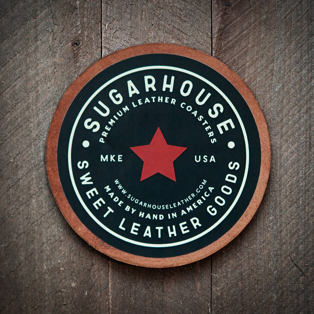 Montana State Silhouette Leather Coaster