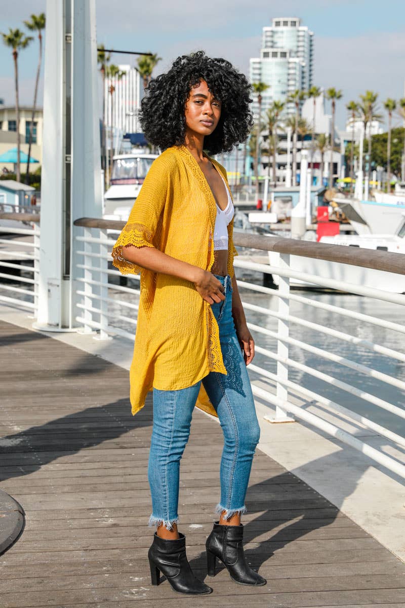 Sophisticated Scallop Lace Kimono