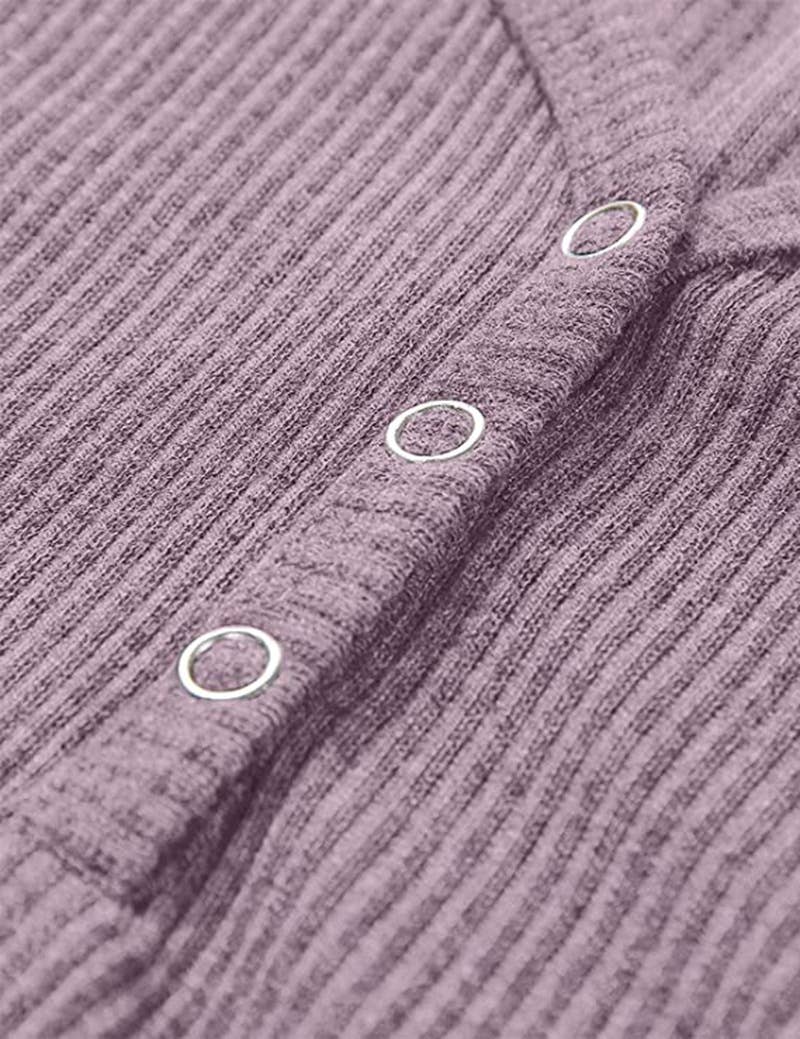 Fitted V-Neck Knit Button Tank