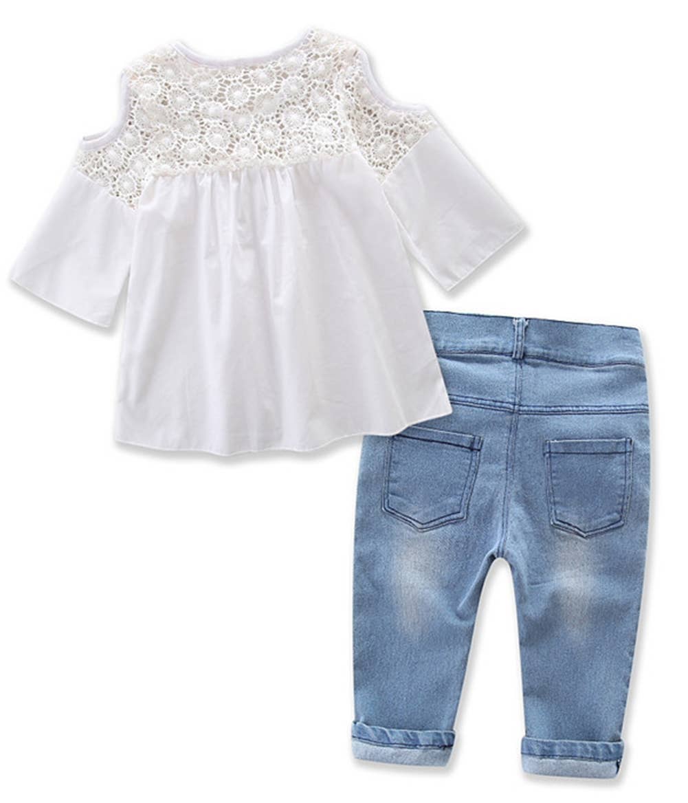Girls Dreamy Days Lace & Jeans Duo