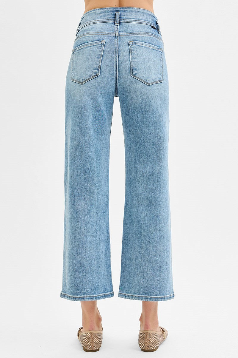 High Rise Cropped Wide Leg Jeans