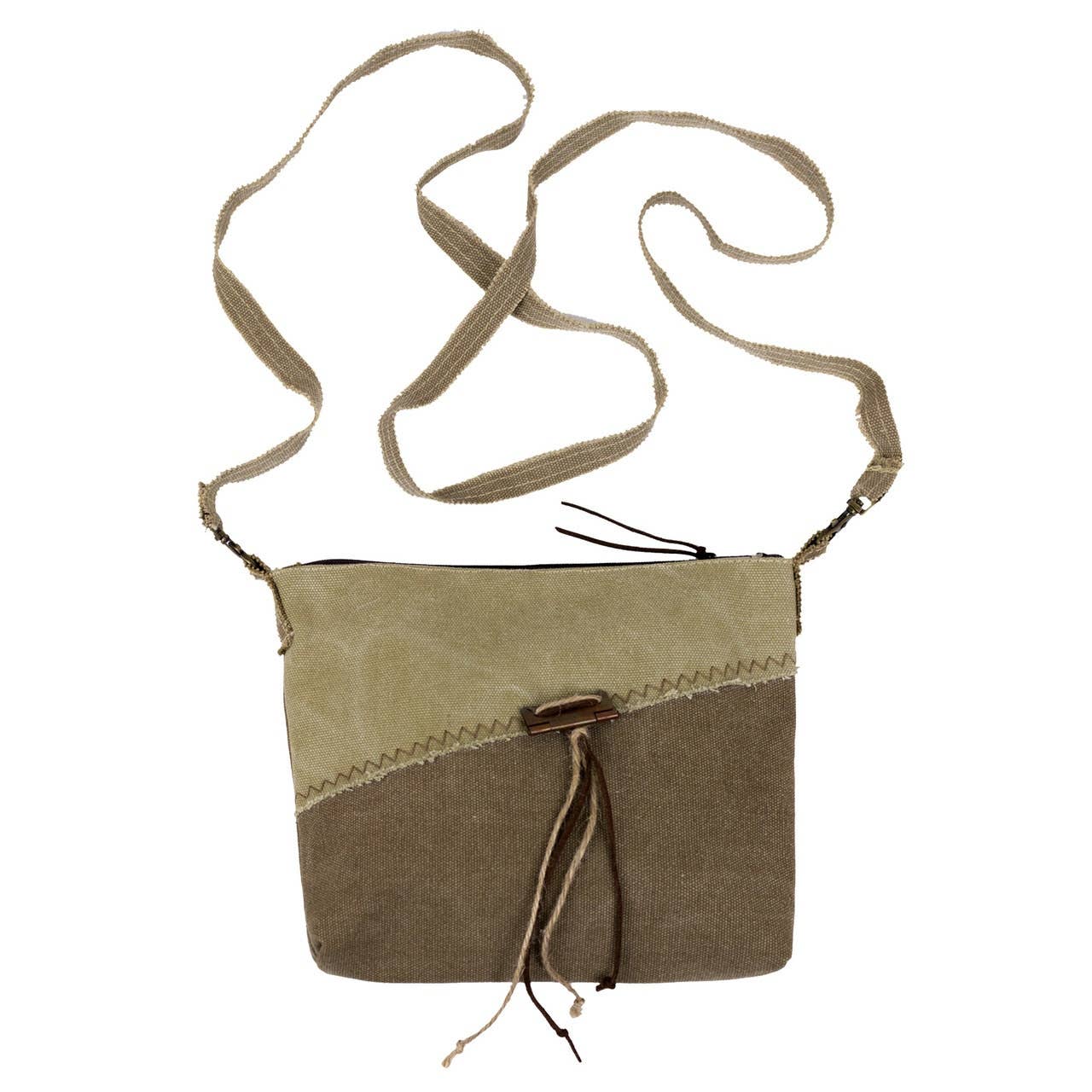 Chloe Sand Zipper Pouch with Strap