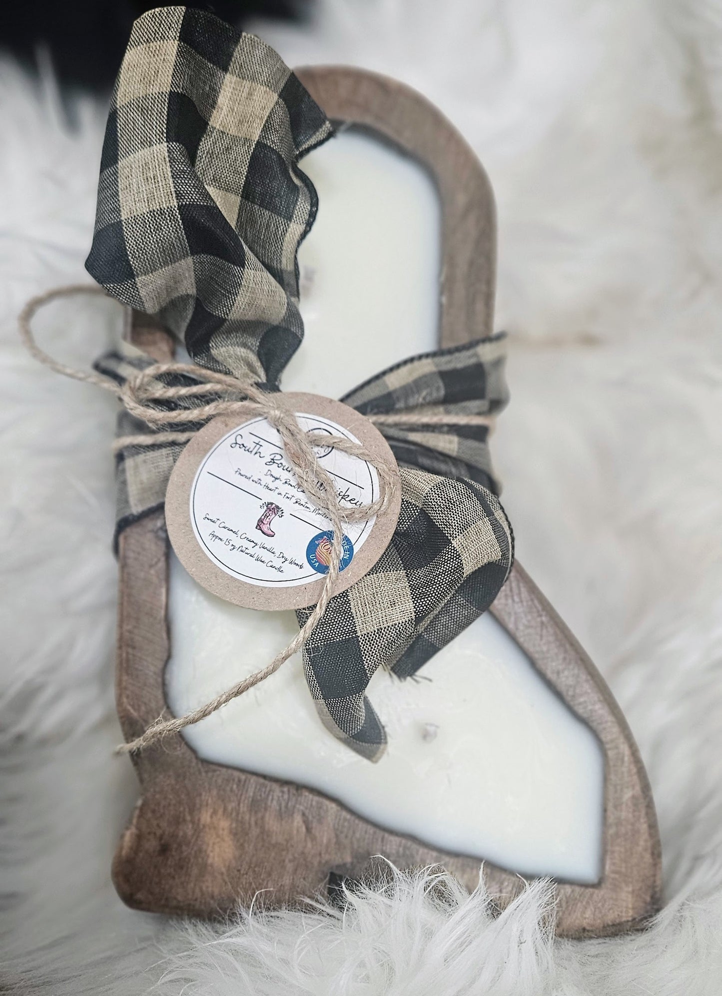 Cowboy Boot Dough Bowl Candle