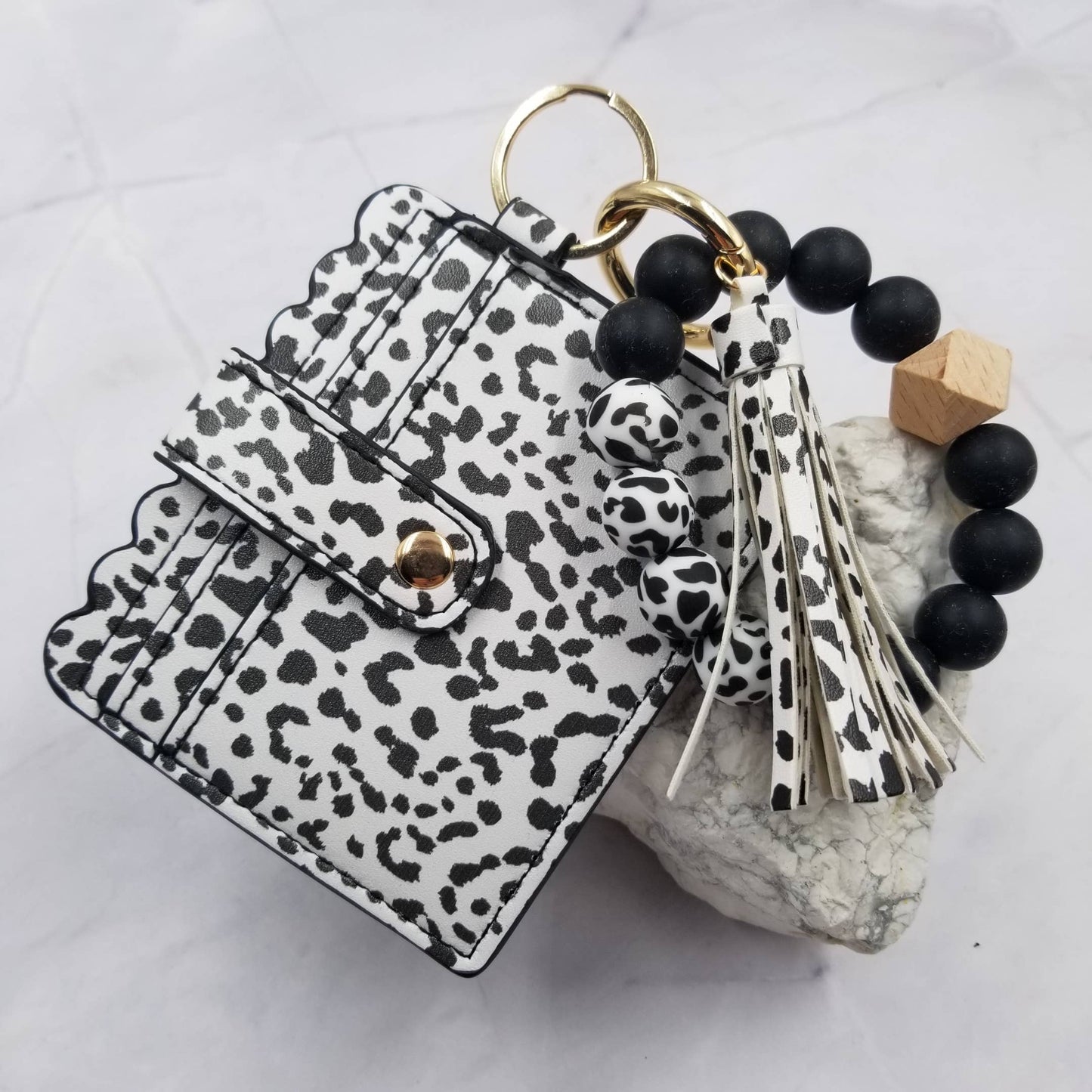 Card Holder And Key Chain Silicone Bead Bracelet