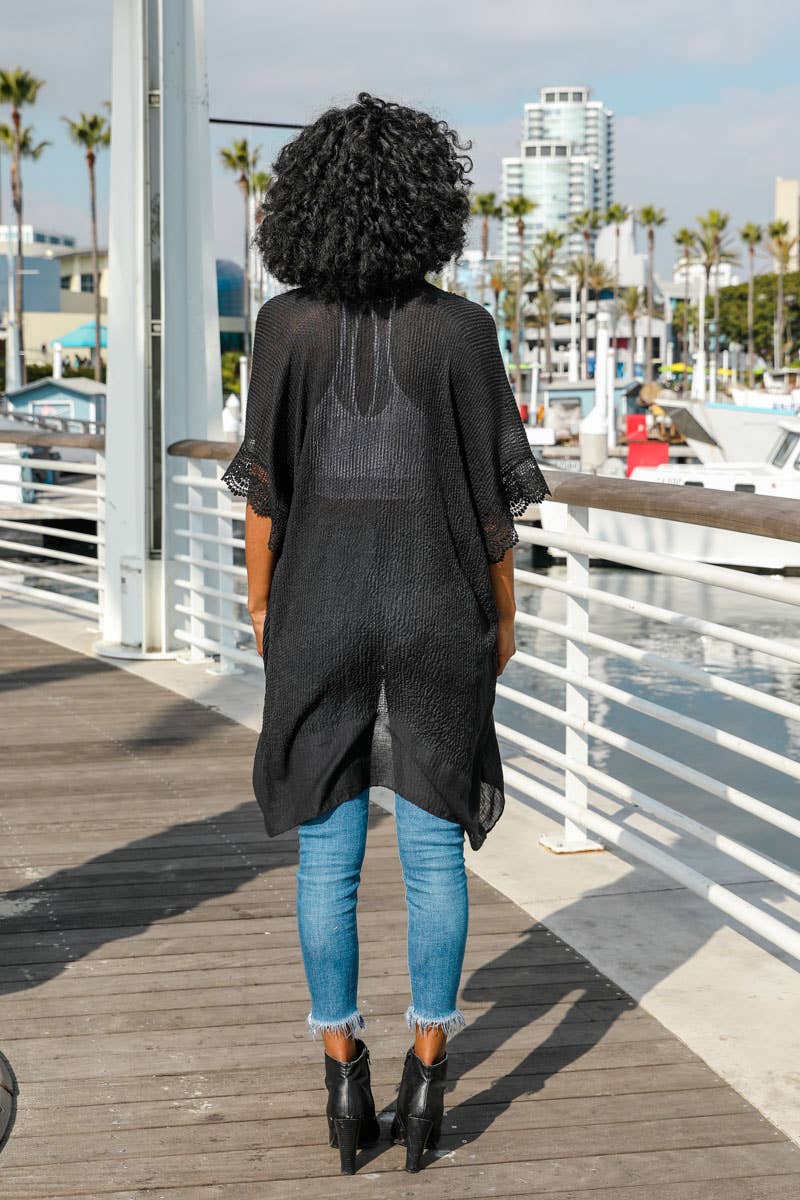 Sophisticated Scallop Lace Kimono
