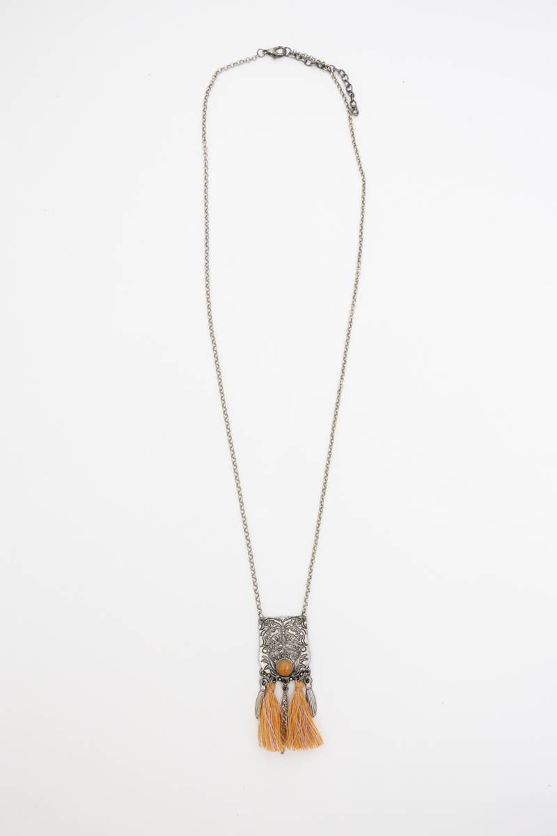 Western Boho Tassel Pendant Necklace
