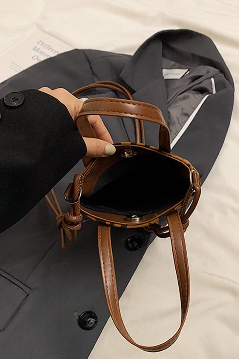 Vintage Suede Bucket Crossbody