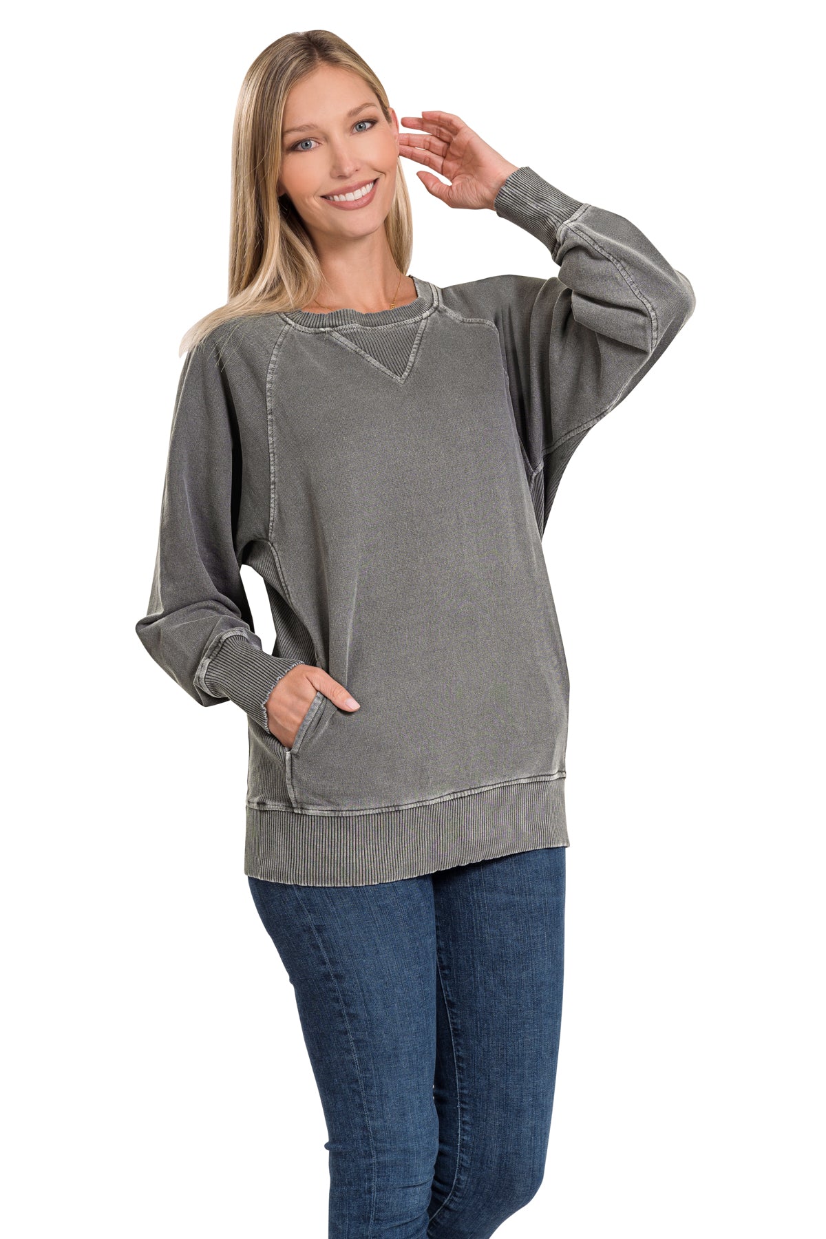 Pigment Dyed Pullover w/ Pockets