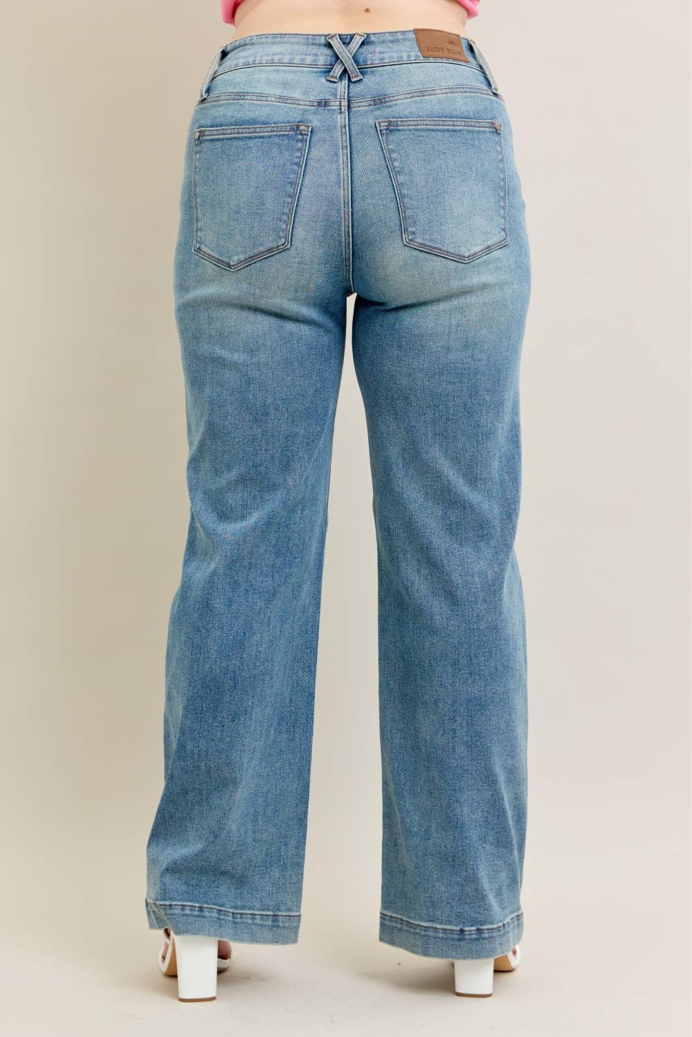 Plus Size HW Double Button Wide Leg by Judy Blue