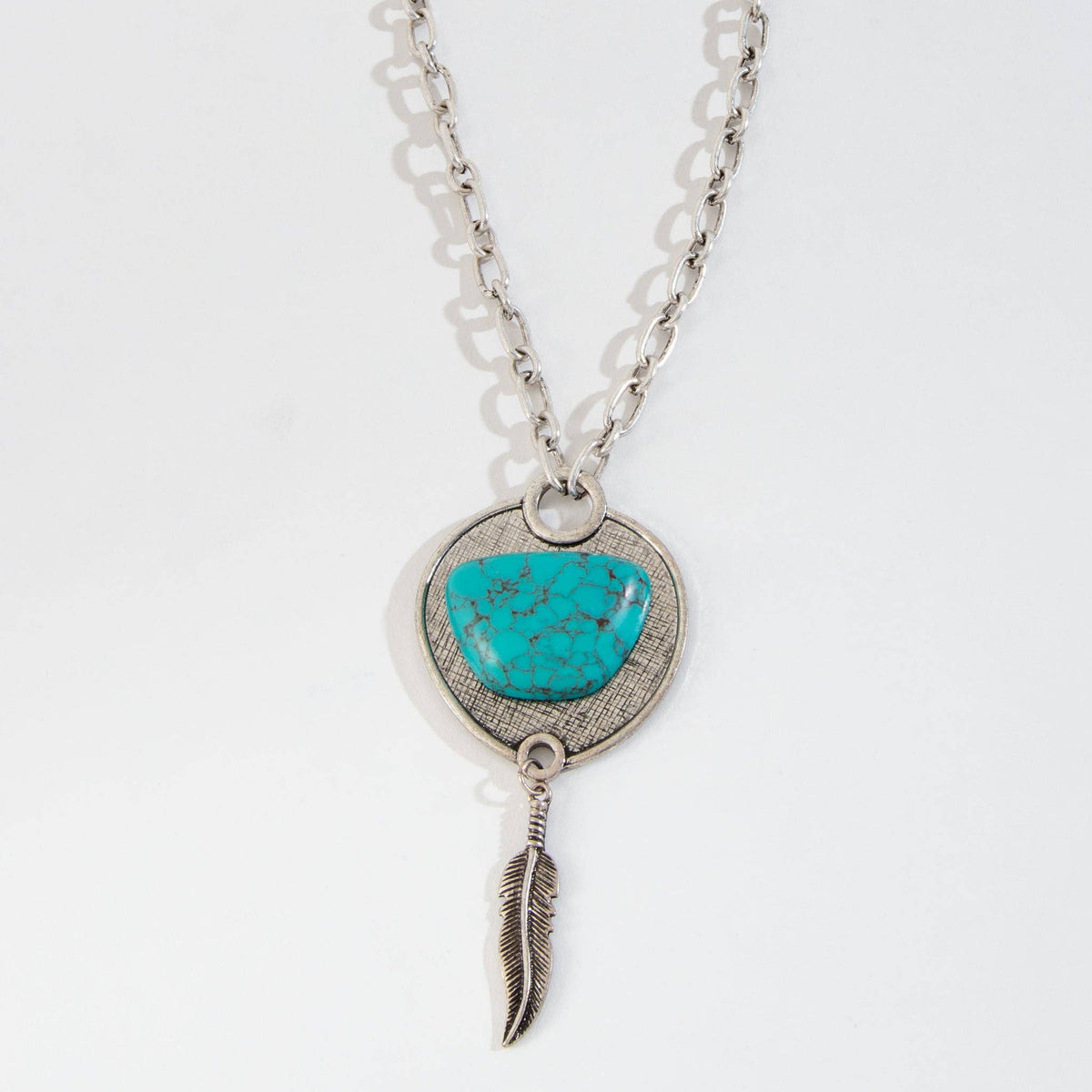 Western Necklace Belle 26" Turquoise Stone Pendant