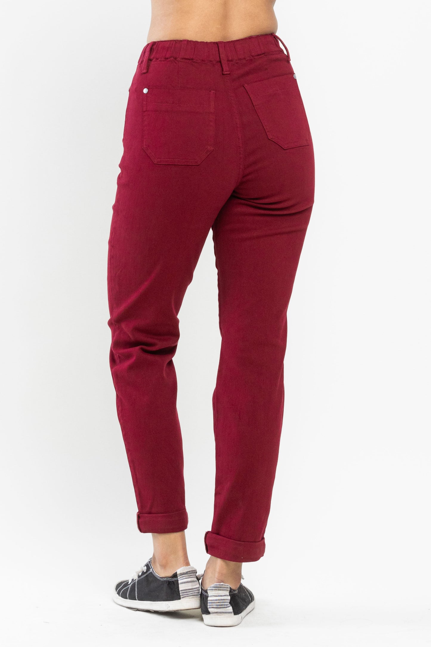 Judy Blue Double Cuff Scarlet Denim Jogger