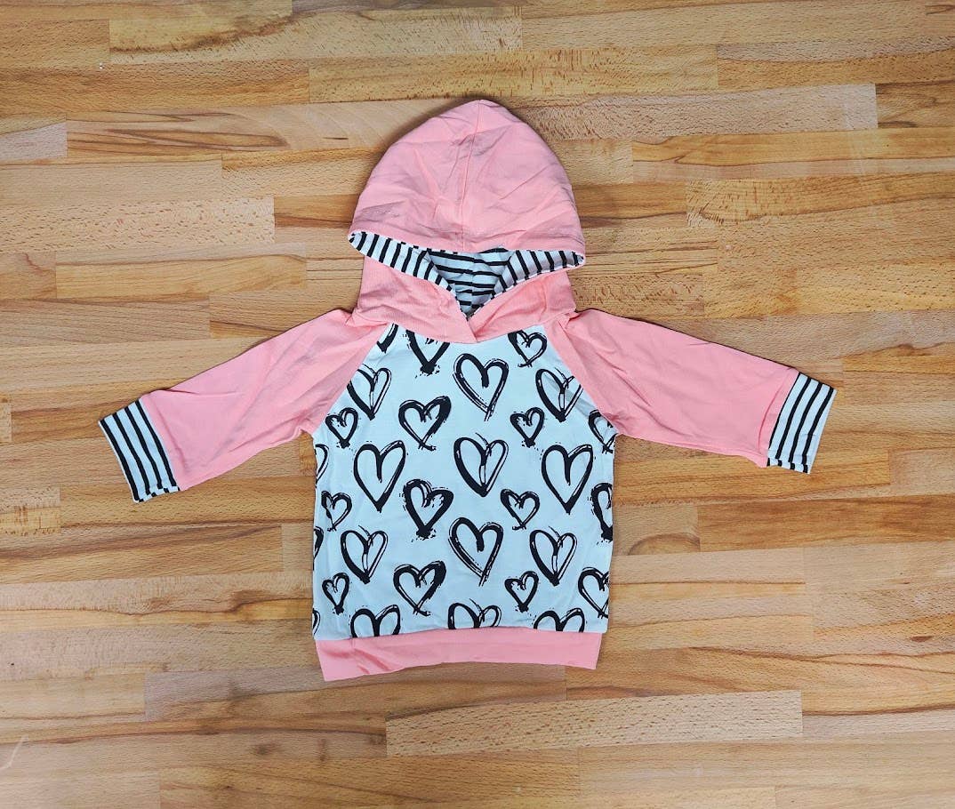 Toddler Heart Hooded Pink Sweatshirt & Pants