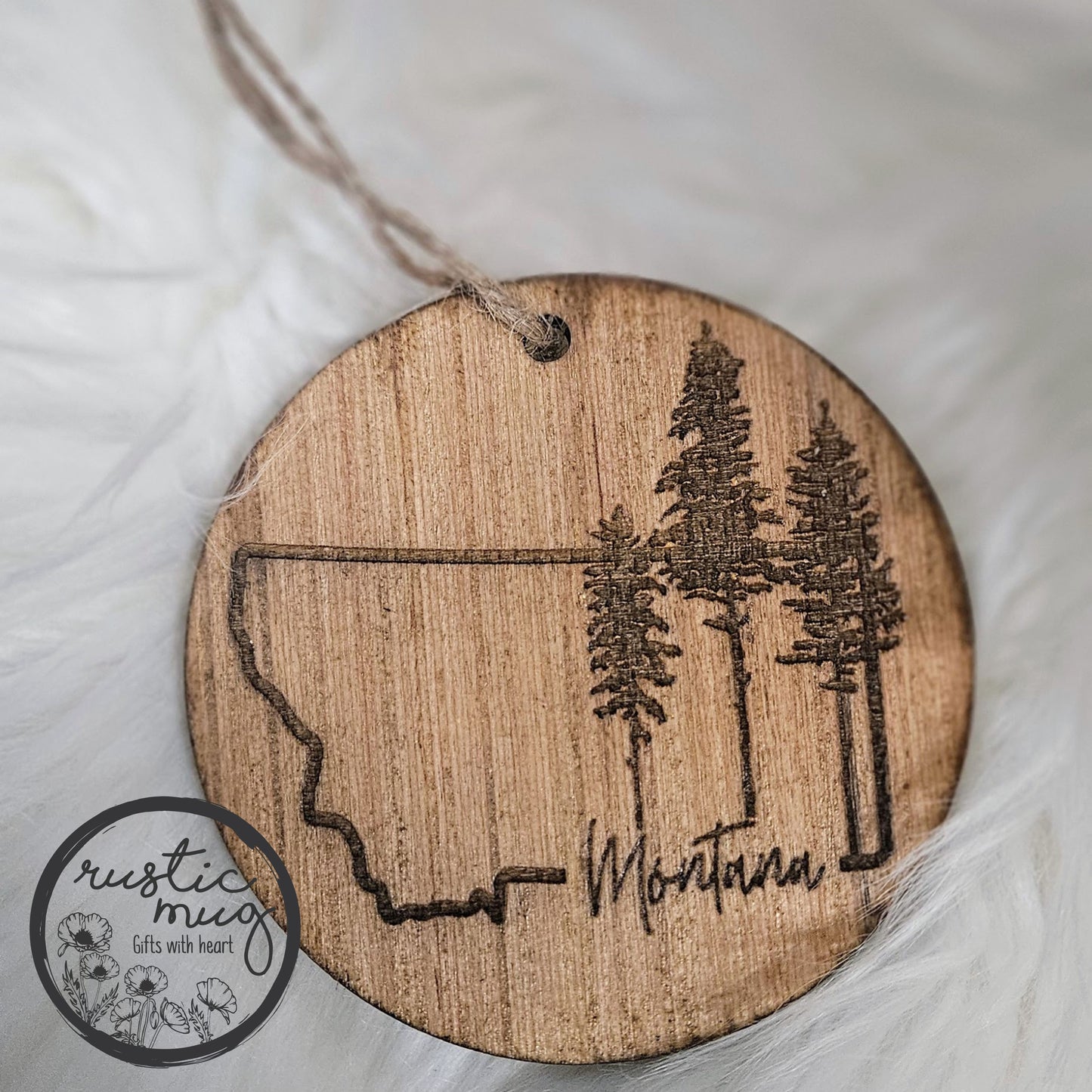 Montana Engraved Tree Ornament