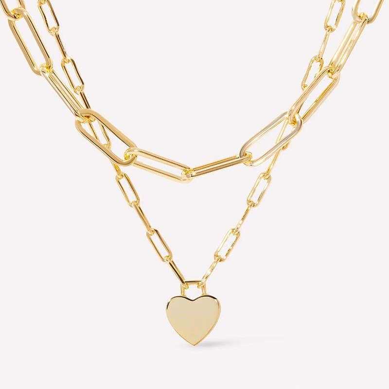 Gold Layered Heart Necklace