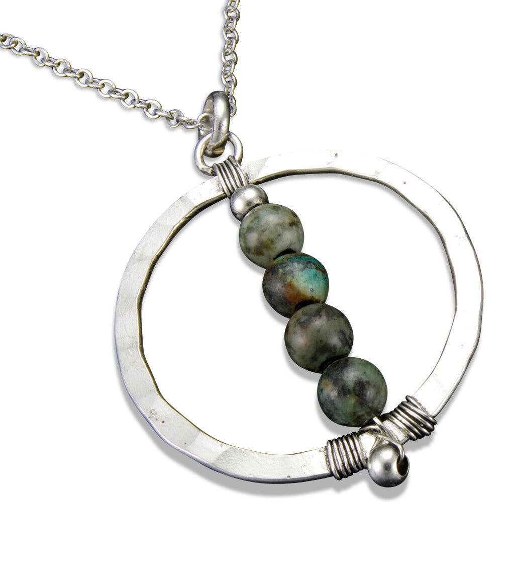 Banjara Antique Silver with Azurite Jasper Necklace
