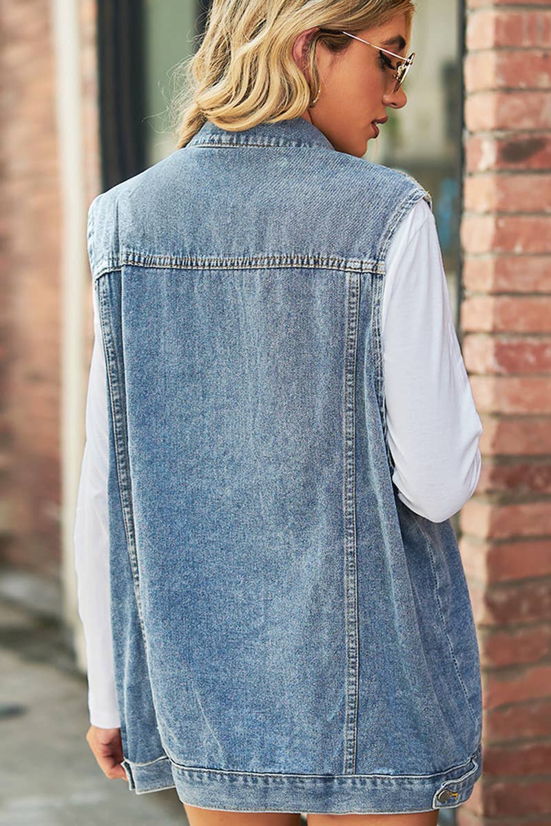 Vintage Button Up Denim Vest