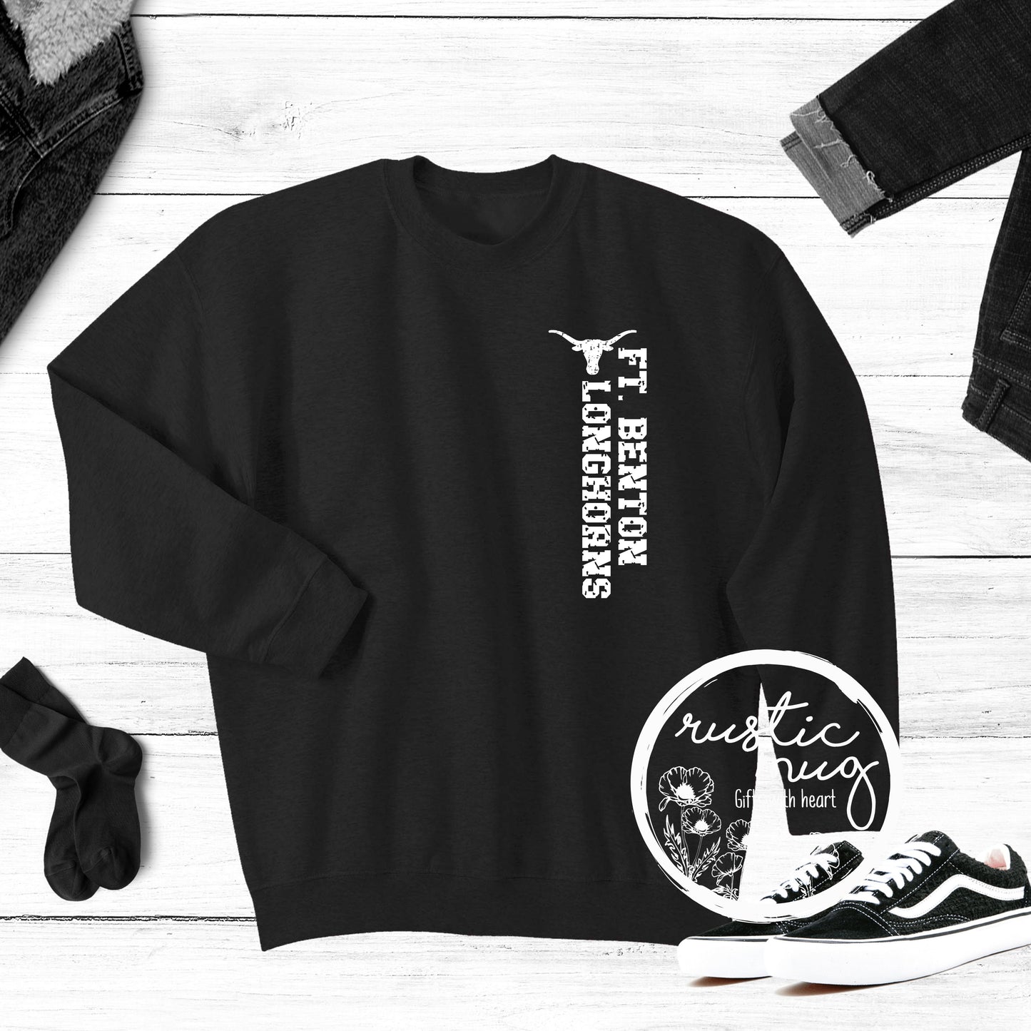 Vertical Grunge Ft. Benton Longhorn Sweatshirt