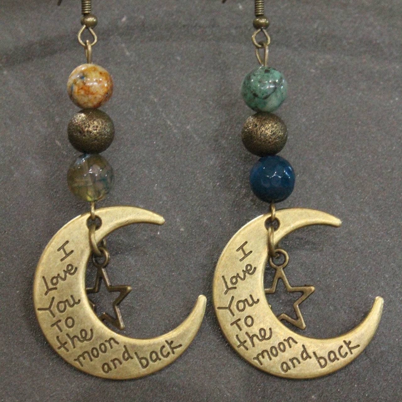 I Love You To The Moon & Back Dangle Earrings