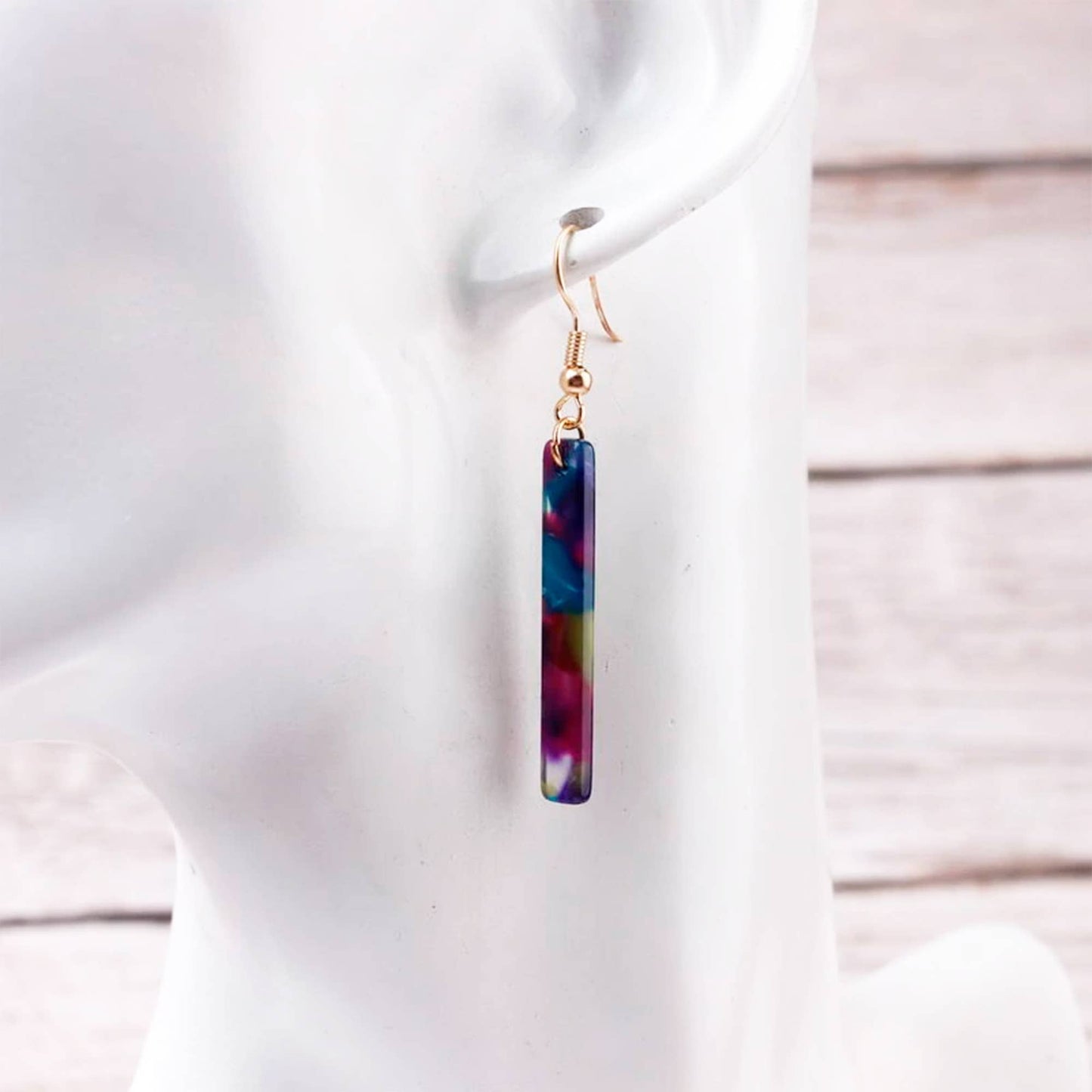 Purple Tortoise Shell Marble Earrings