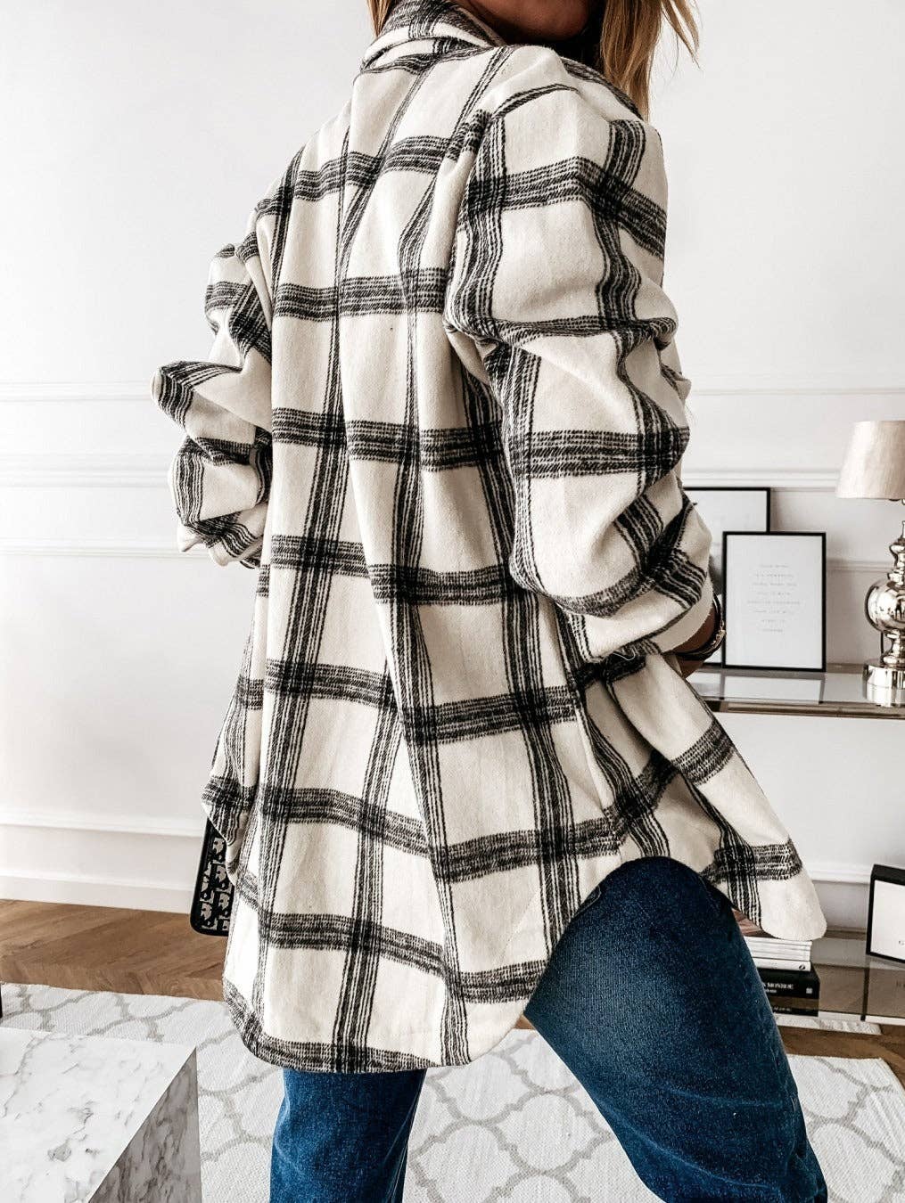Plaid Wool Blend Shacket