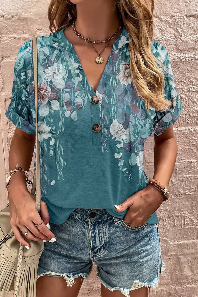 V-Neck Printed Top