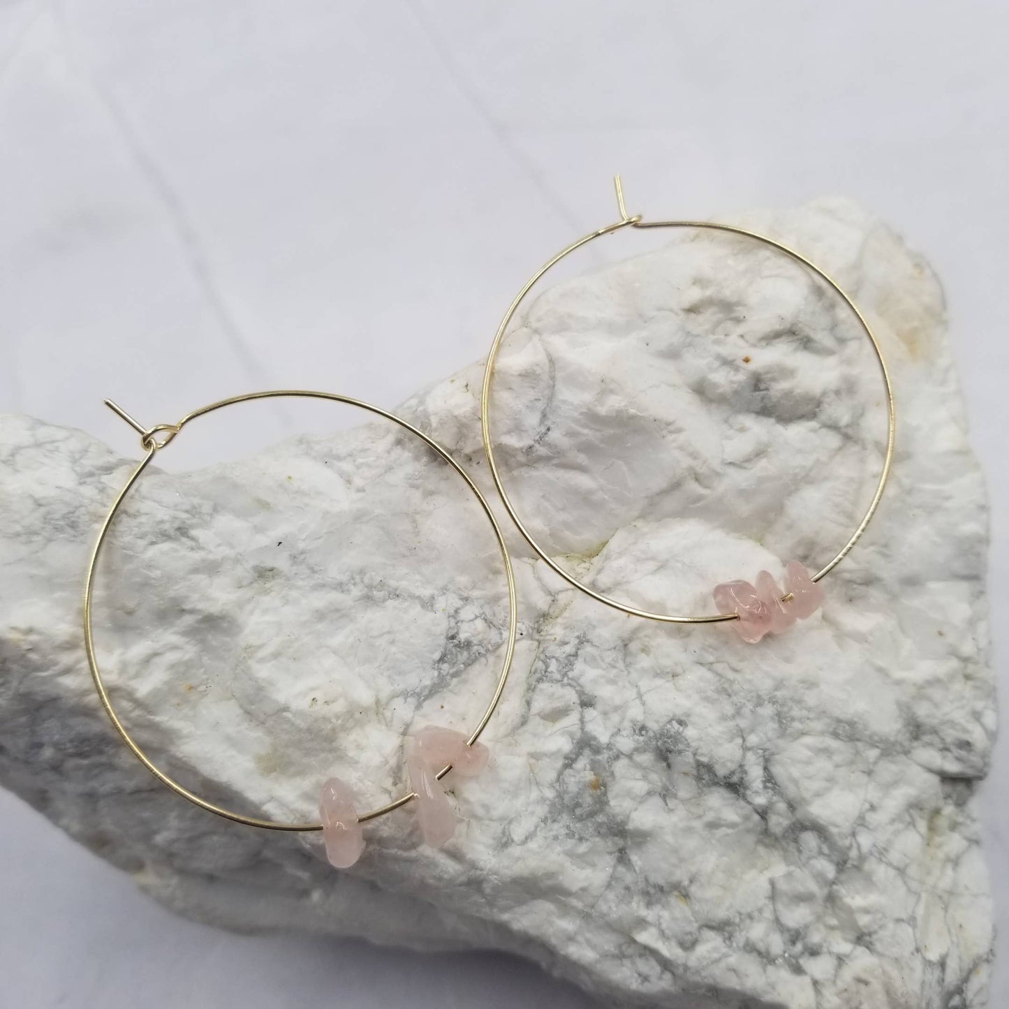 Crystal Gemstone Hoop Earrings