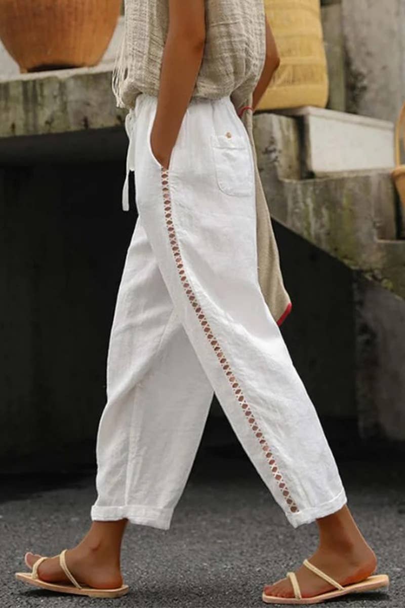 Casual Cropped Wide Leg Pants