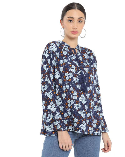 Newfangled Long Sleeve Navy Top