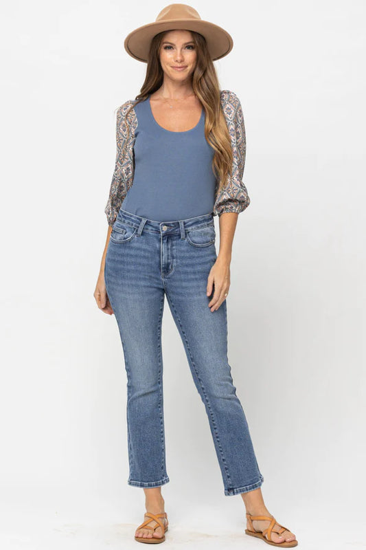Judy Blue Mid Rise Cropped Bootcut