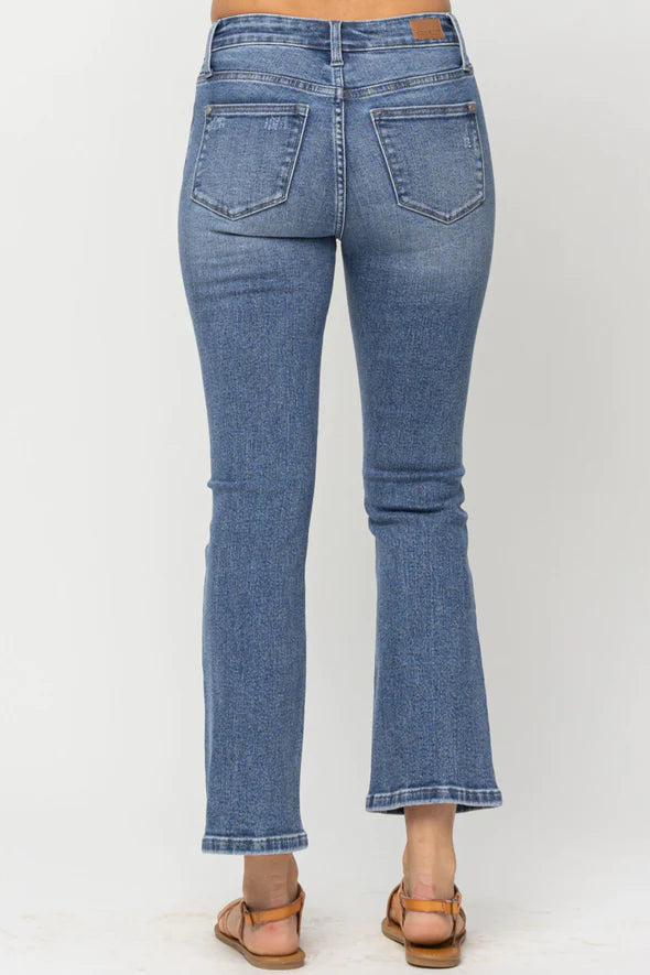 Judy Blue Mid Rise Cropped Bootcut