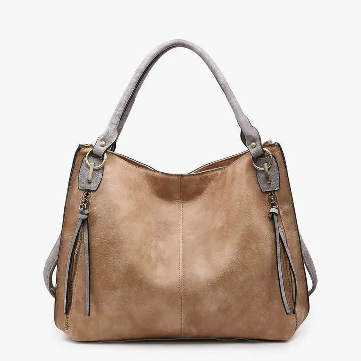 Connar Distressed Side Pocket Tote by Jen & Co