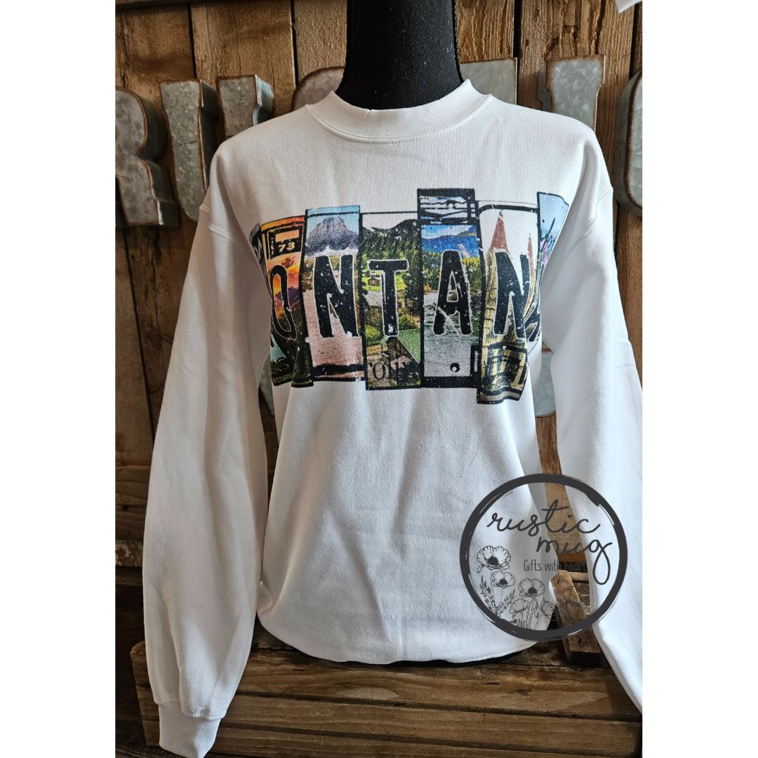 Montana Vintage License Plate Crew Sweatshirt