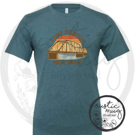 Fort Benton Vintage Bridge Sunset Tee