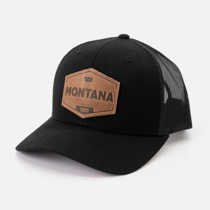 Montana Established Hat-Leather Patch Trucker Hat