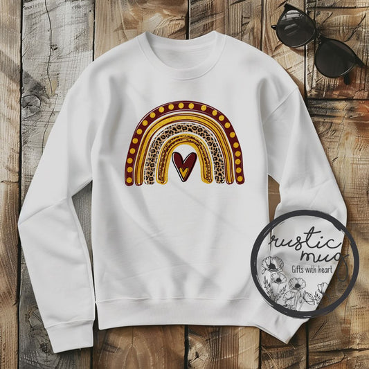 Youth Longhorn BOHO Rainbow Heart Sweatshirt