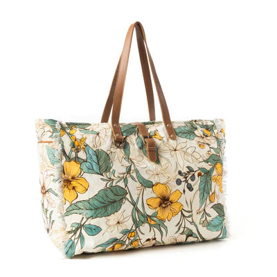 Lovely Florals Mint Green Weekender Bag by Myra