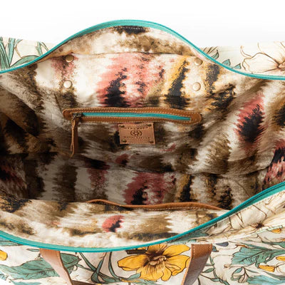 Lovely Florals Light Green Weekender Bag by Myra