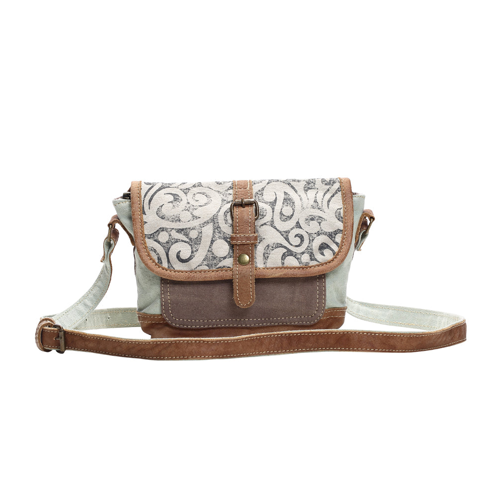 Leaf Print Small Crossbody Bag by Myra