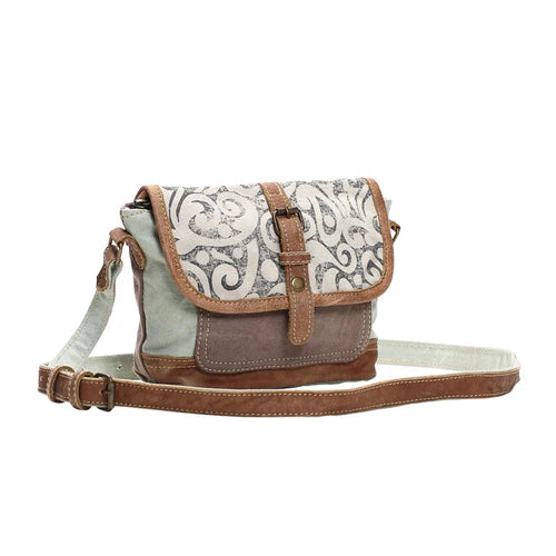 Leaf Print Small Crossbody Bag by Myra