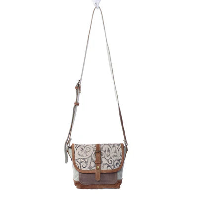 Leaf Print Small Crossbody Bag by Myra
