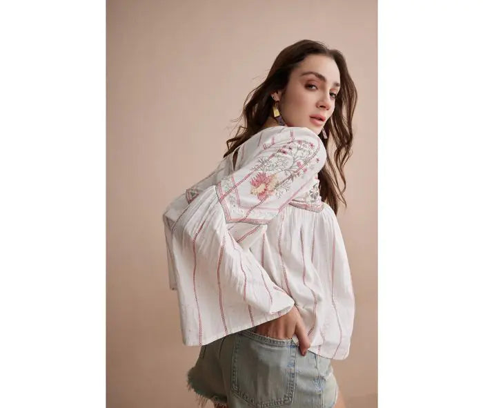 Cheree Floral Delight Boho Top