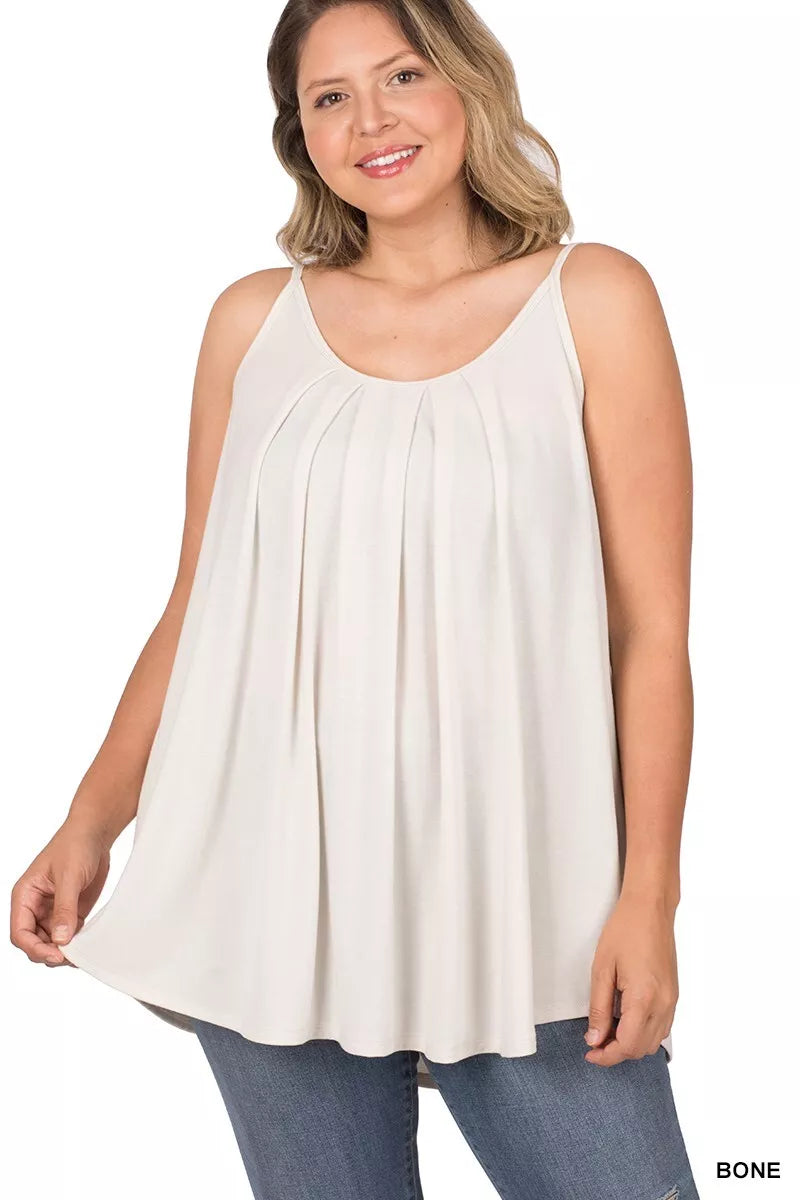 Pleated Spaghetti Strap Cami