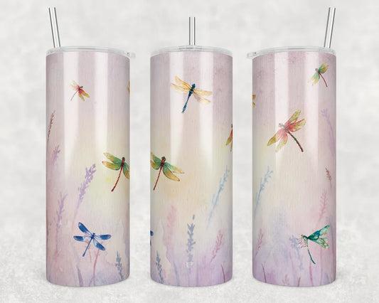 Dragonfly 20 oz Skinny Tumbler w/ Straw