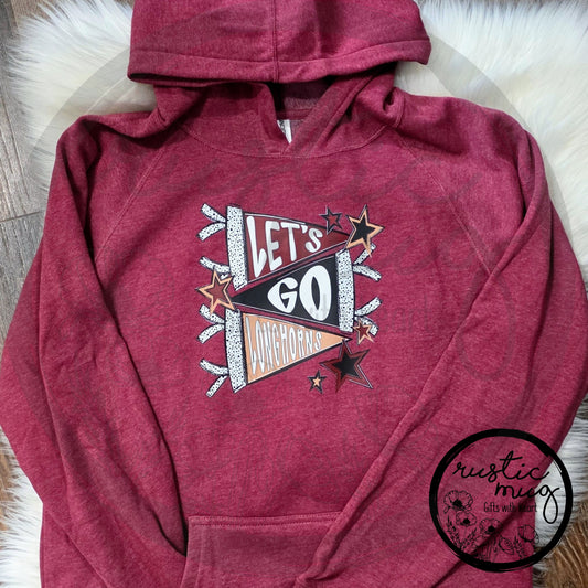 Let's Go Longhorn Youth Cheer Hoodie