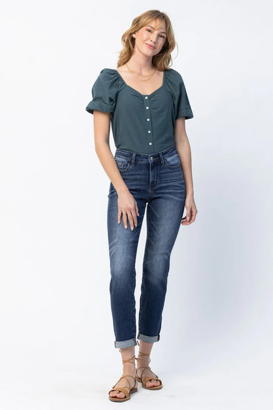 Judy Blue Cuffed Slim Fit Jeans