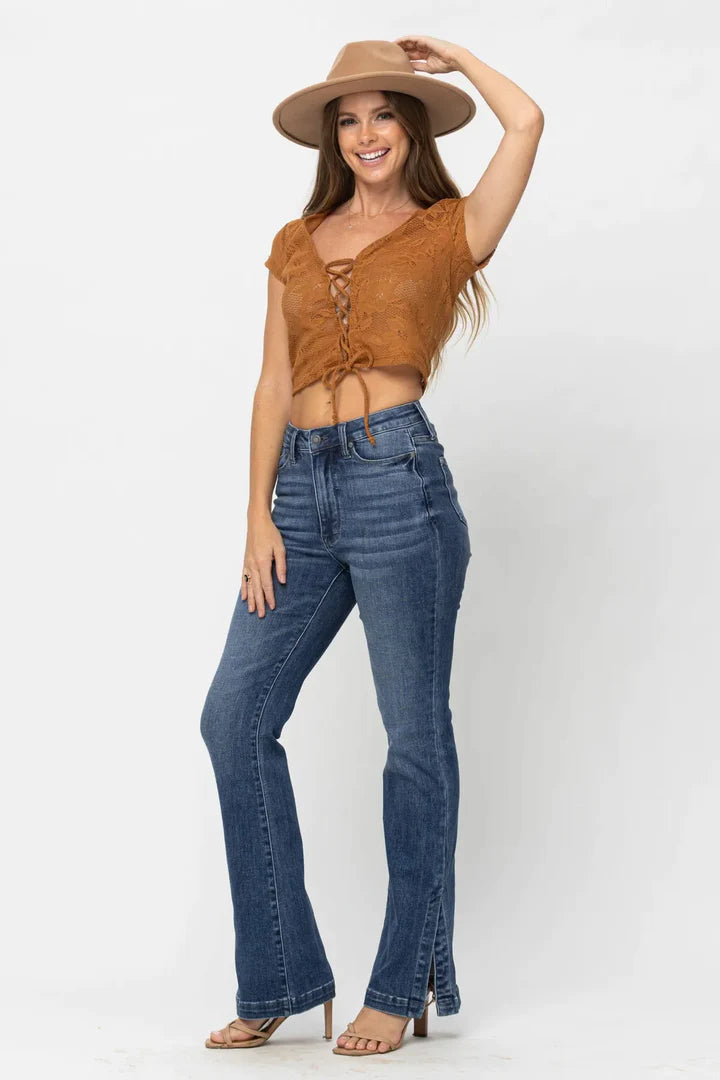 Judy Blue Hi Waist Tummy Control Slit Boot Cut