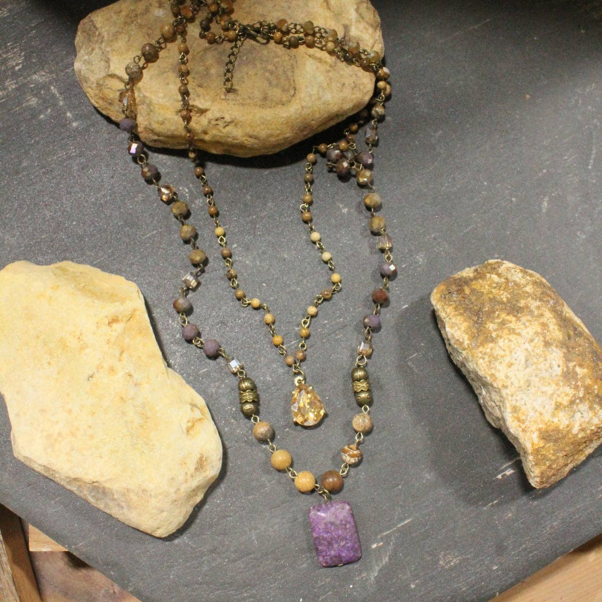 Passionate About Boho Plum Layered Necklace